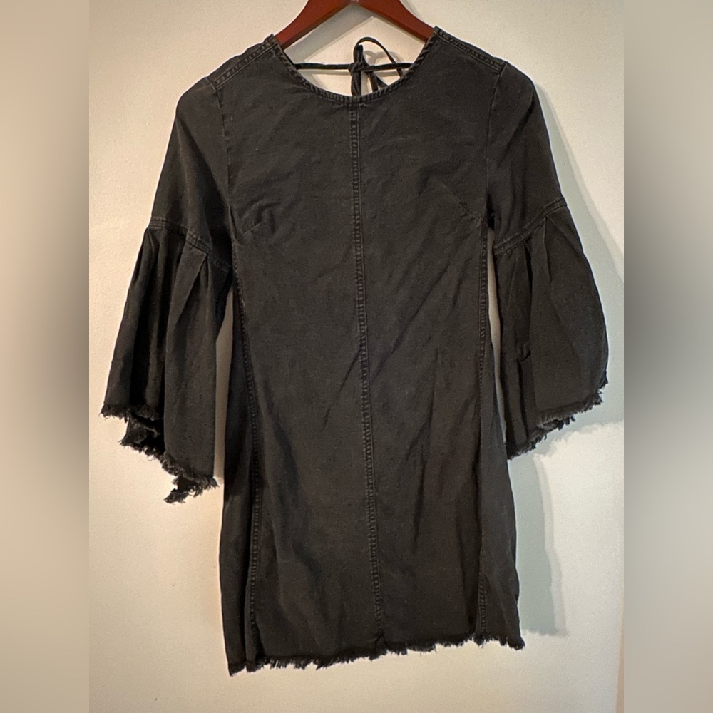 Black denim free people dress